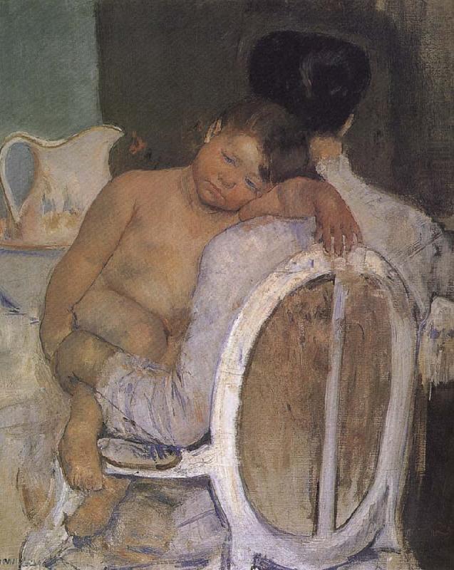Mother holding the kid, Mary Cassatt